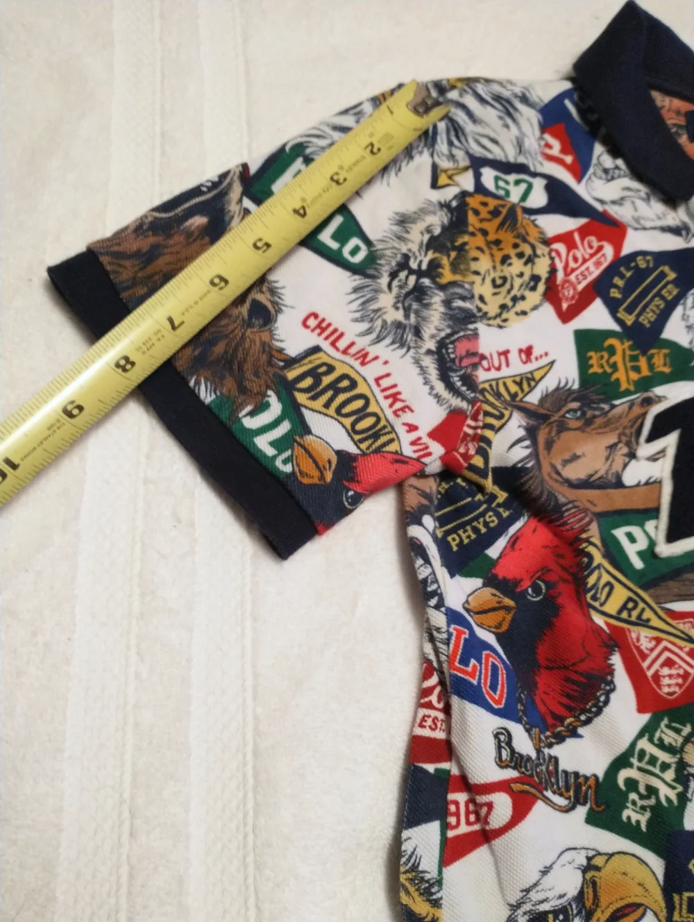 Polo Ralph Lauren Banner Logo College Pennant Polo Shirt Youth Boys Large 14-16
